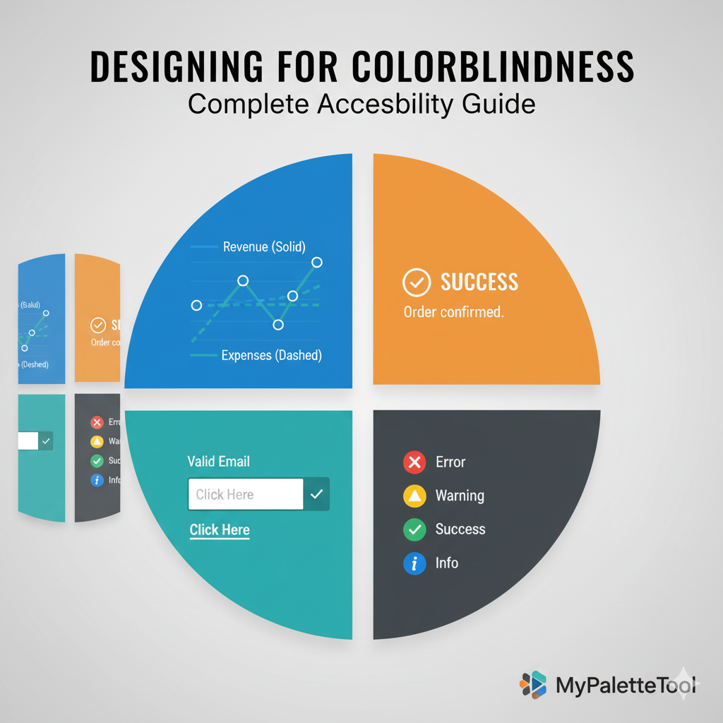 Colorblind accessibility comparison showing safe and problematic color combinations
